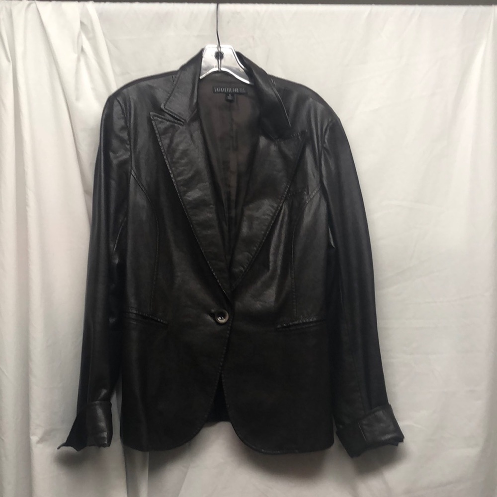 Chocolate brown boyfriend blazer by Lafayette 148